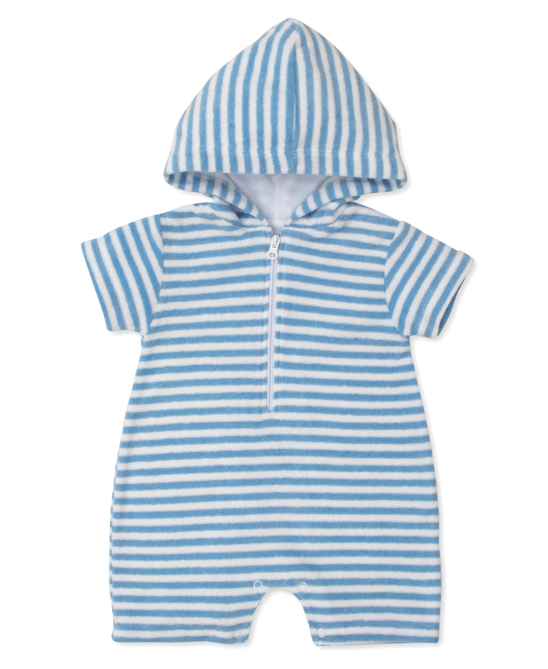 Cabana Terry Stripes Light Blue Romper
