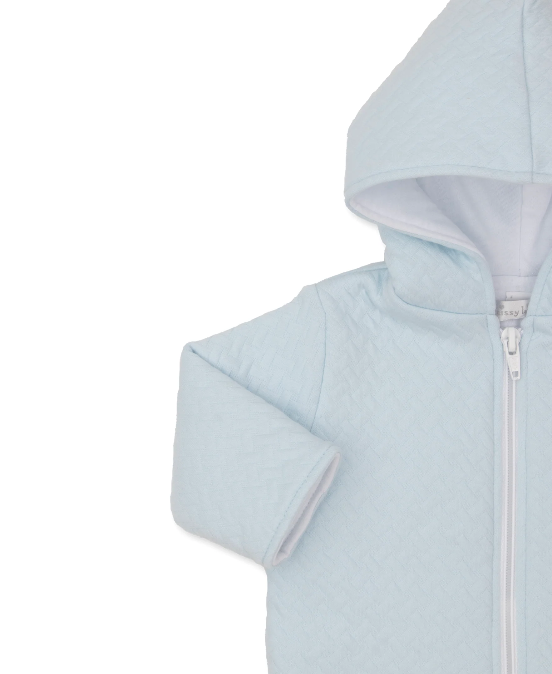Classic Jacquards Blue Padded Jacket - Image 3