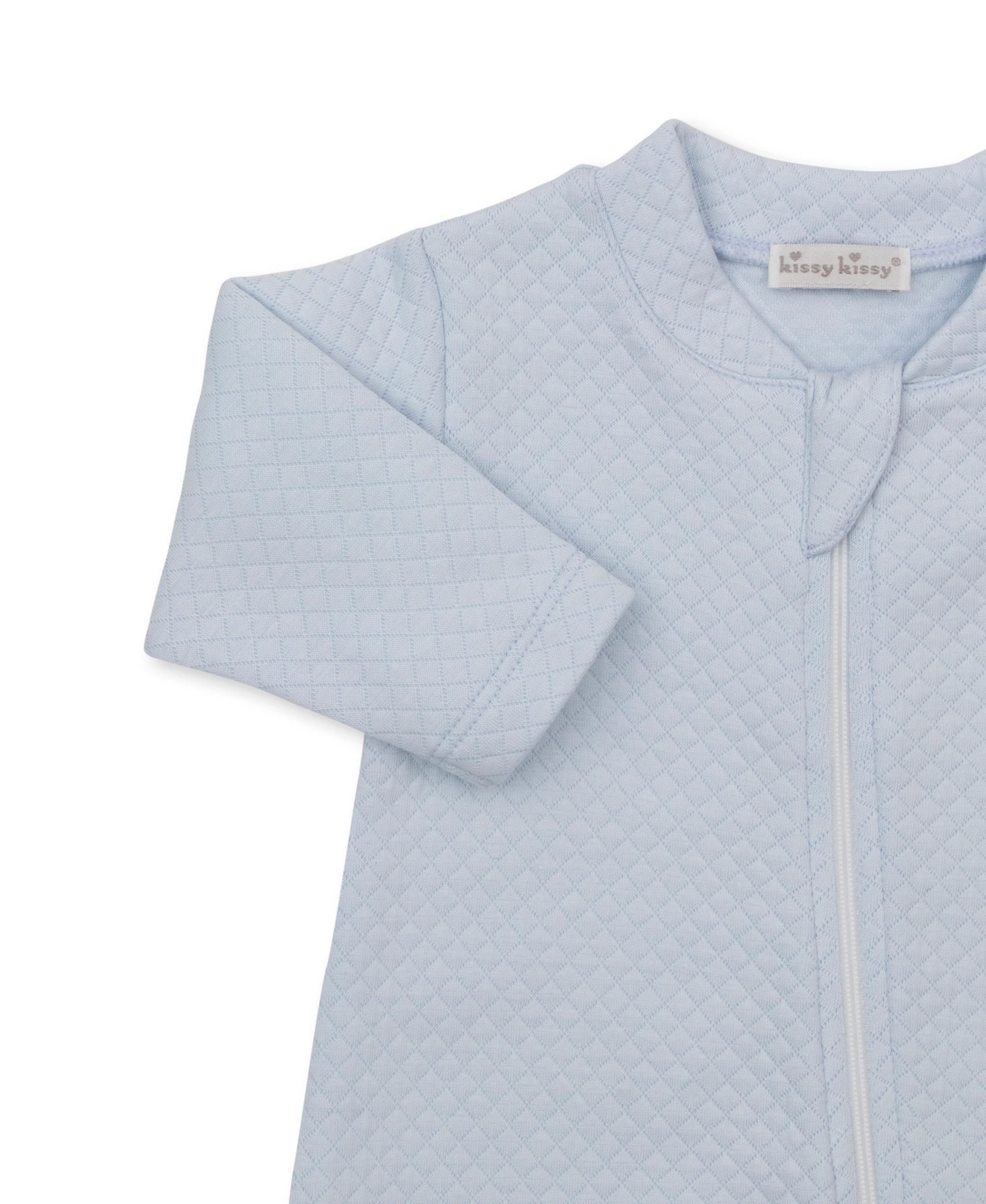 Giraffe Laughs Blue Jacquard Zip Footie - Image 2
