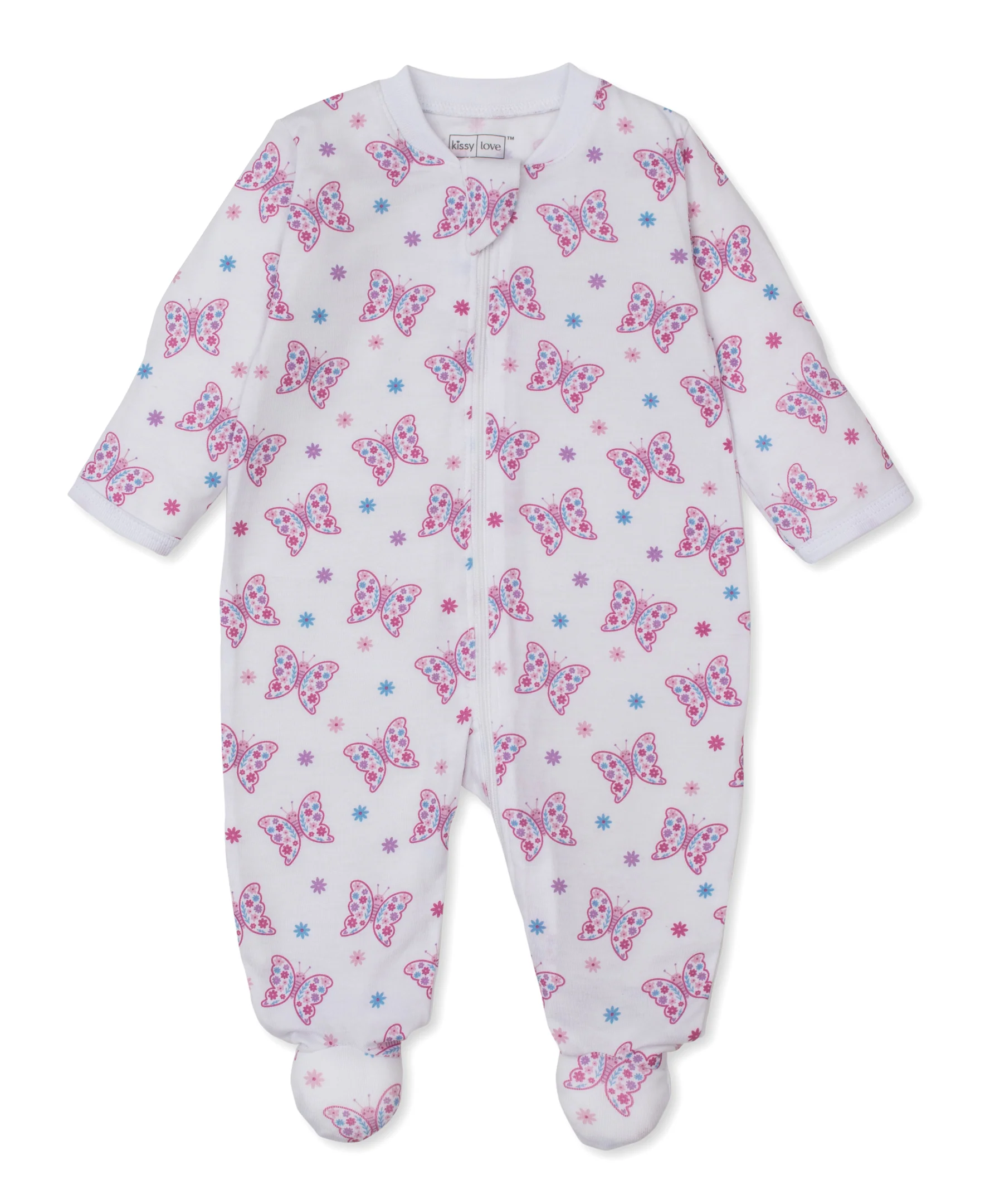 Kissy Love Flutterby Flowers StretchFlex Zip Footie