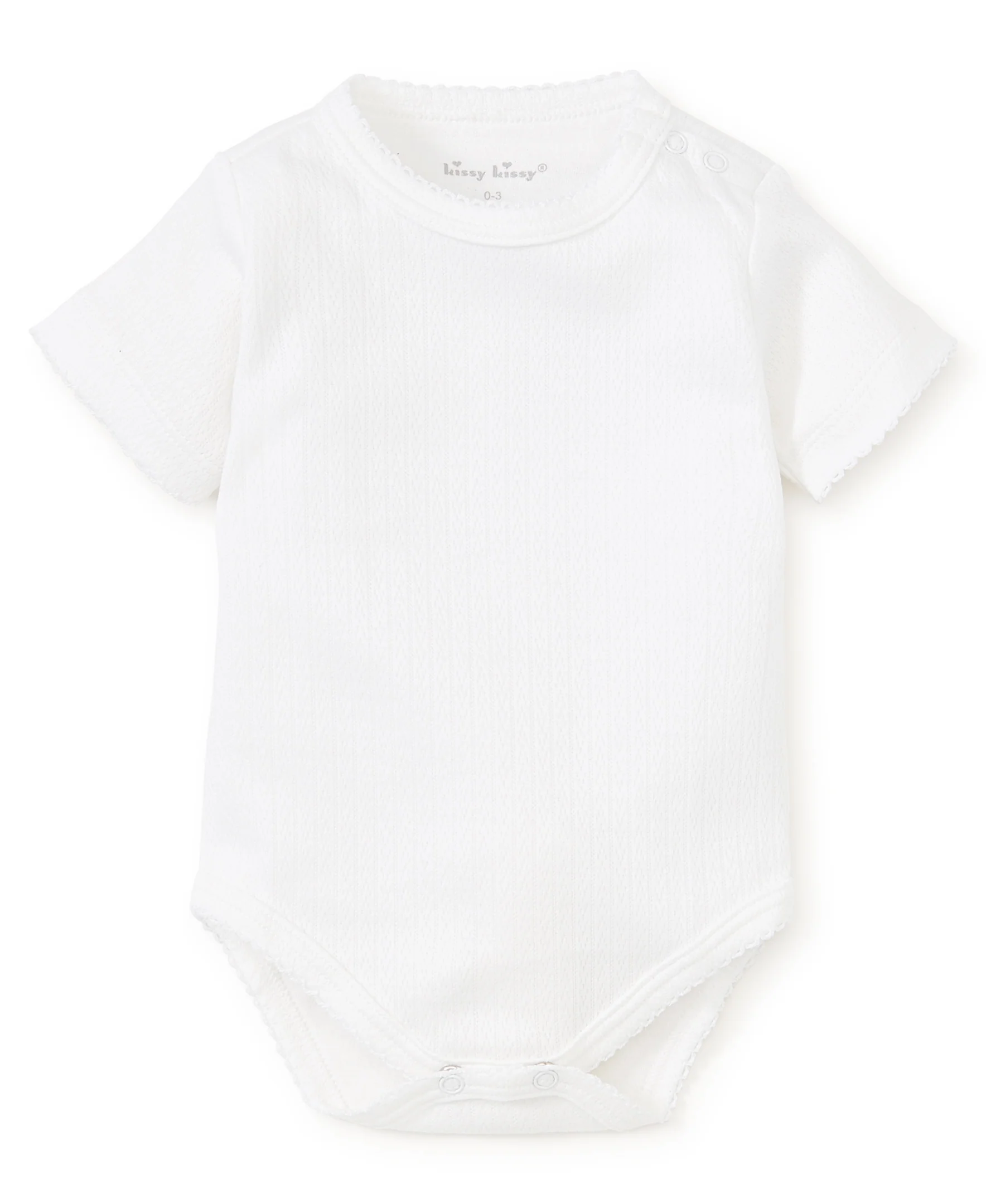 White Pointelle Short Sleeve Bodysuit