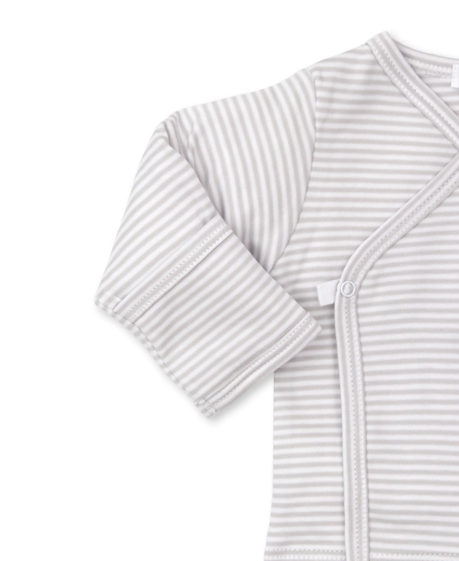 Silver Simple Stripes Footed Pant Set - Image 3
