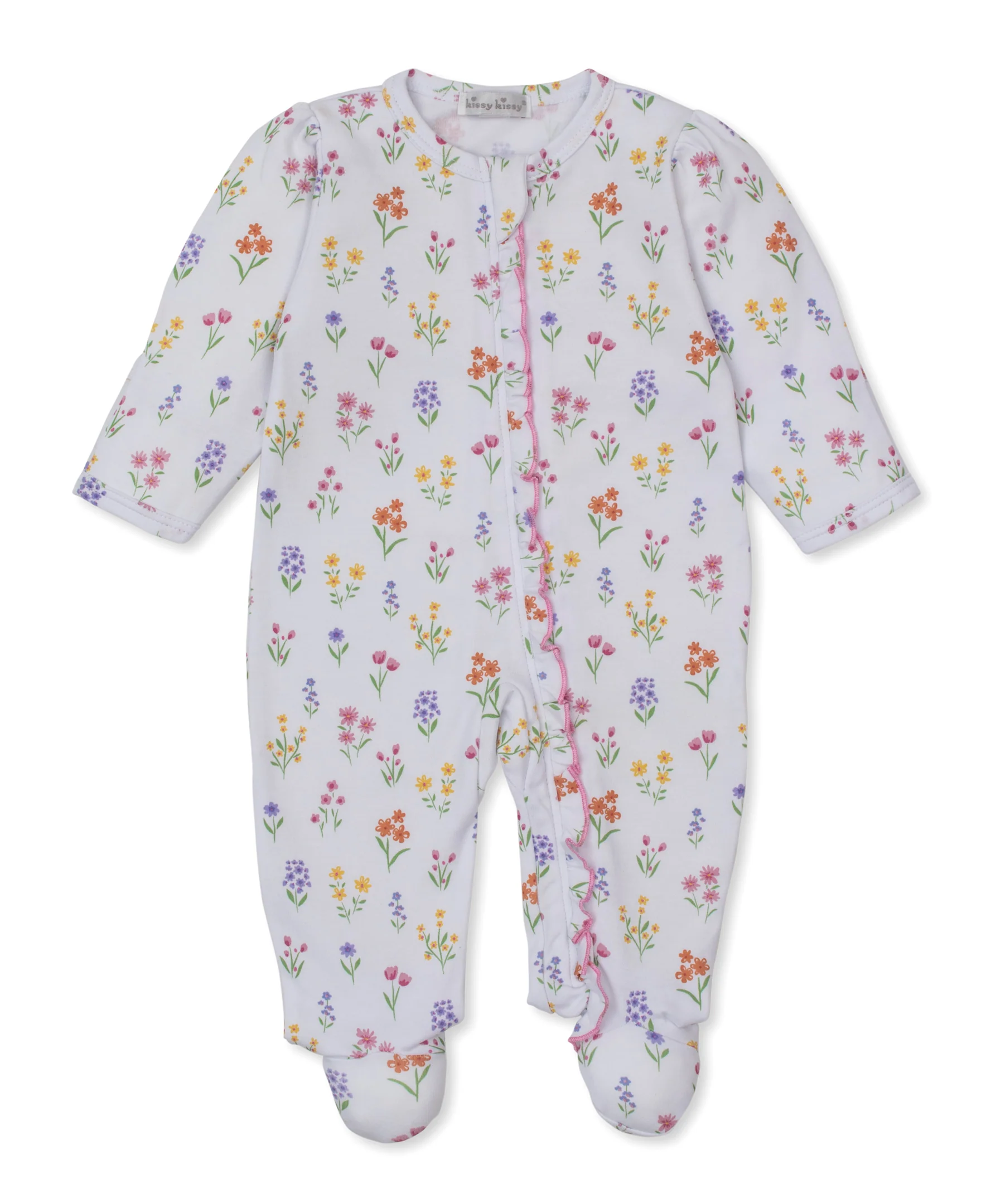 Summer Wildflowers White Zip Footie