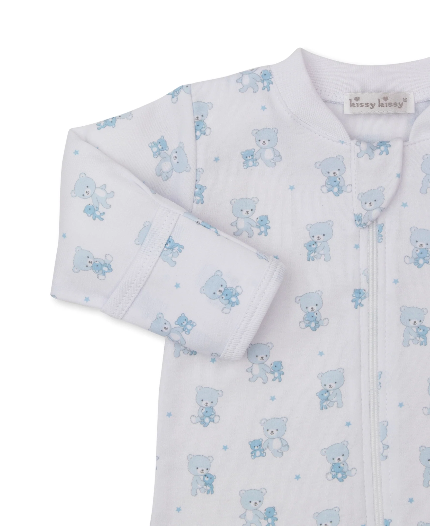 Teddy Bear Love Blue Zip Footie - Image 3